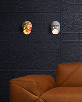 Modern Ceramic Face Mask Wall Sconce Decorative Art Portrait Wall Light for Interior Decor