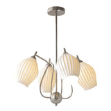 Modern Ceramic Flower Petal Ceiling Light 4 Light Warm White Chandelier for Living Room