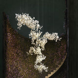 Modern Ceramic Ginkgo Leaf Combination Chandelier Gold Porcelain Petal Luxury Gasolier Lighting