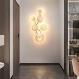 Modern Ceramic Lotus Petal Wall Lamp Gold Floral Decorative Sconce for Living Room
