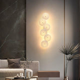 Modern Ceramic Lotus Petal Wall Lamp Gold Floral Decorative Sconce for Living Room