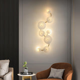 Modern Ceramic Lotus Petal Wall Lamp Gold Floral Decorative Sconce for Living Room