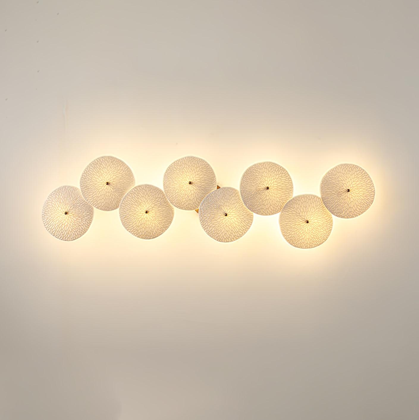 Modern Ceramic Lotus Petal Wall Lamp Gold Floral Decorative Sconce for Living Room