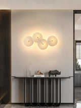 Modern Ceramic Lotus Petal Wall Lamp Gold Floral Decorative Sconce for Living Room
