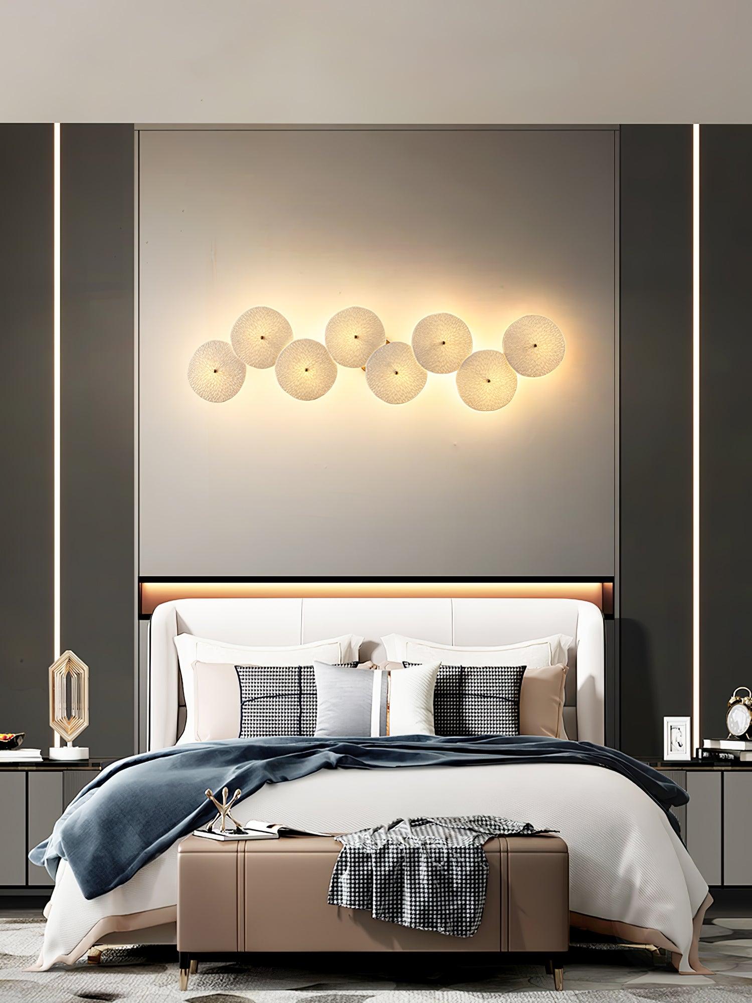Modern Ceramic Lotus Petal Wall Lamp Gold Floral Decorative Sconce for Living Room