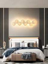Modern Ceramic Lotus Petal Wall Lamp Gold Floral Decorative Sconce for Living Room