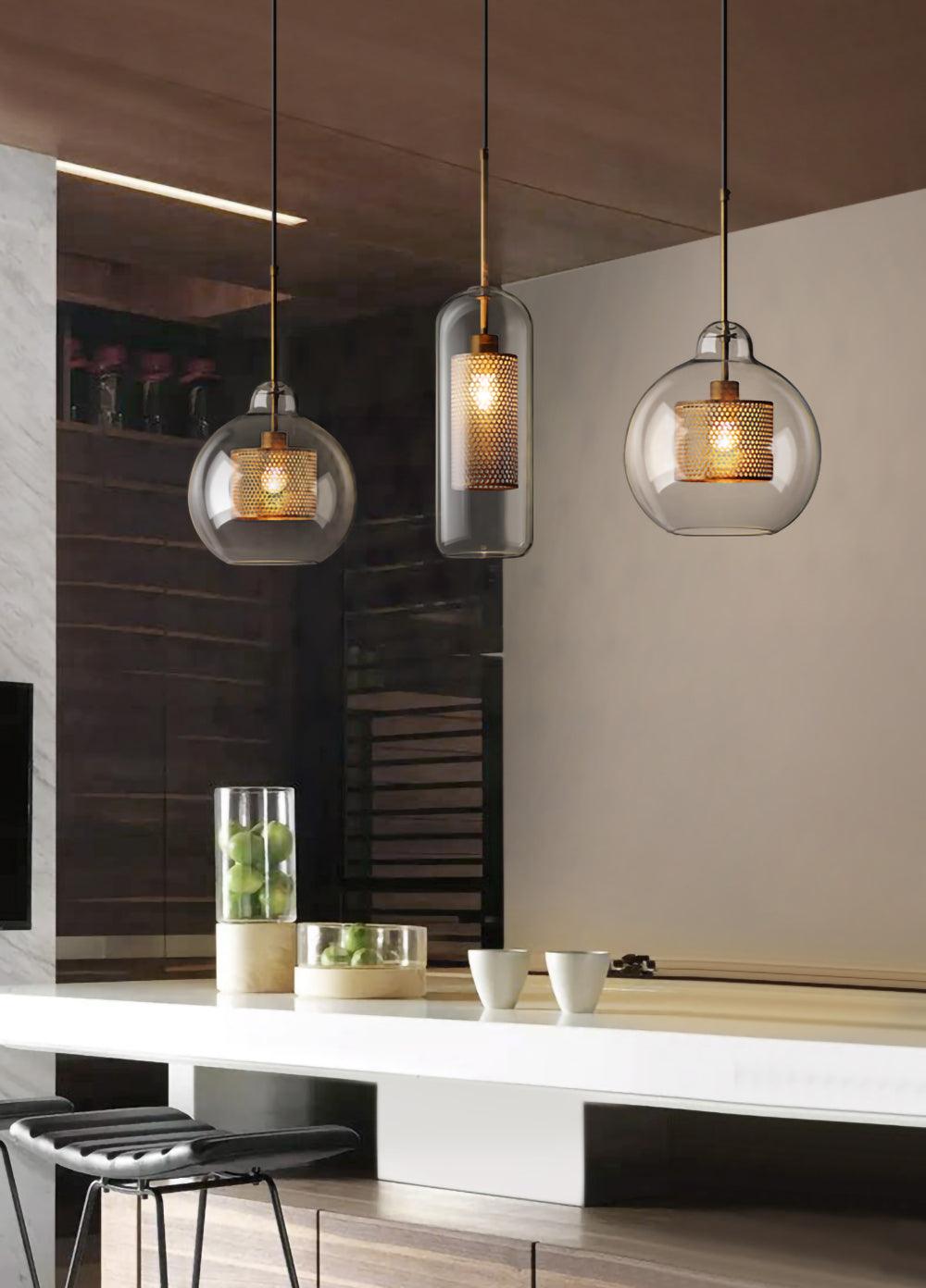 Modern Chiswick Glass Pendant Lamp for Kitchen Island and Living Room Lighting