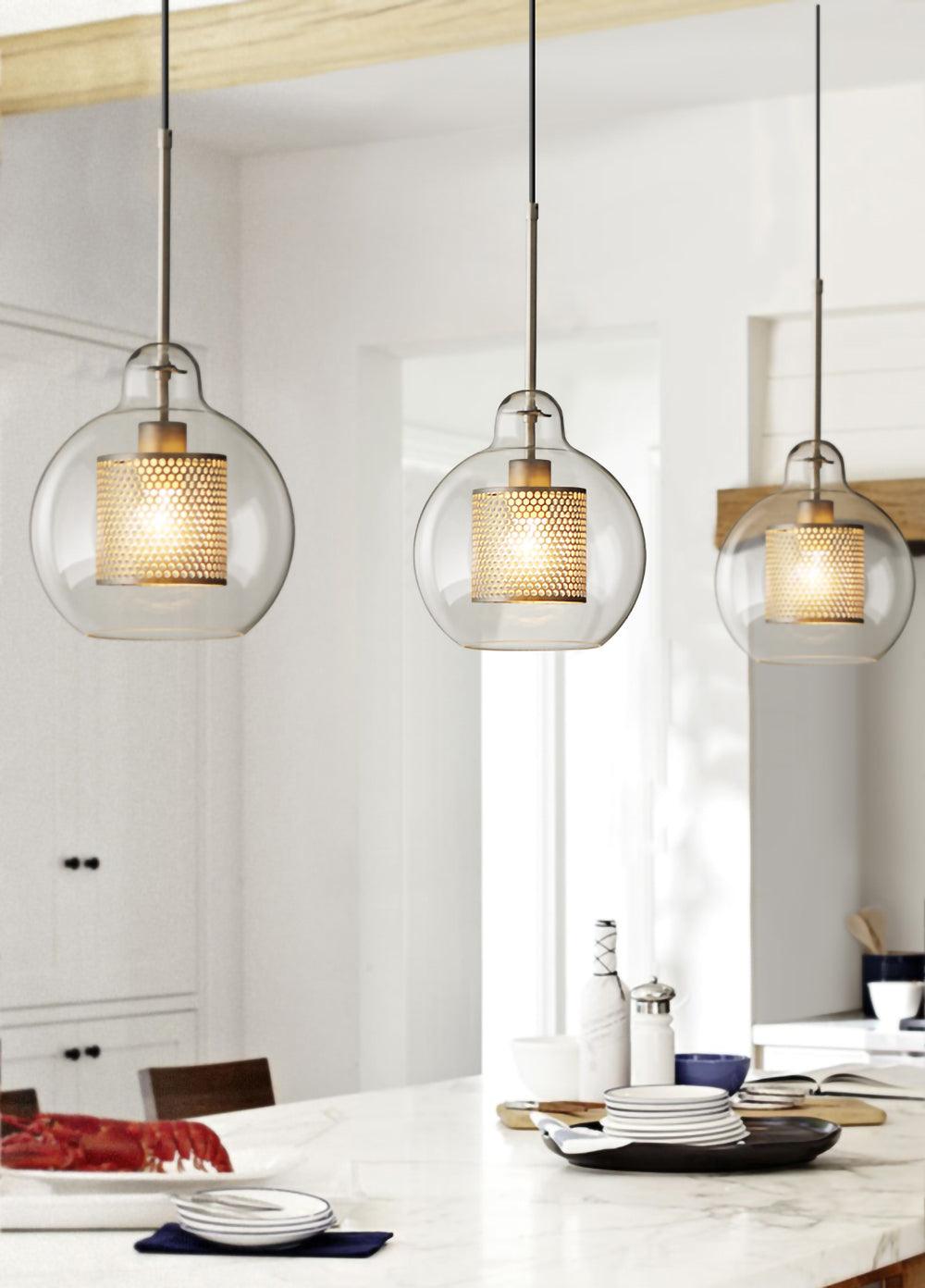 Modern Chiswick Glass Pendant Lamp for Kitchen Island and Living Room Lighting