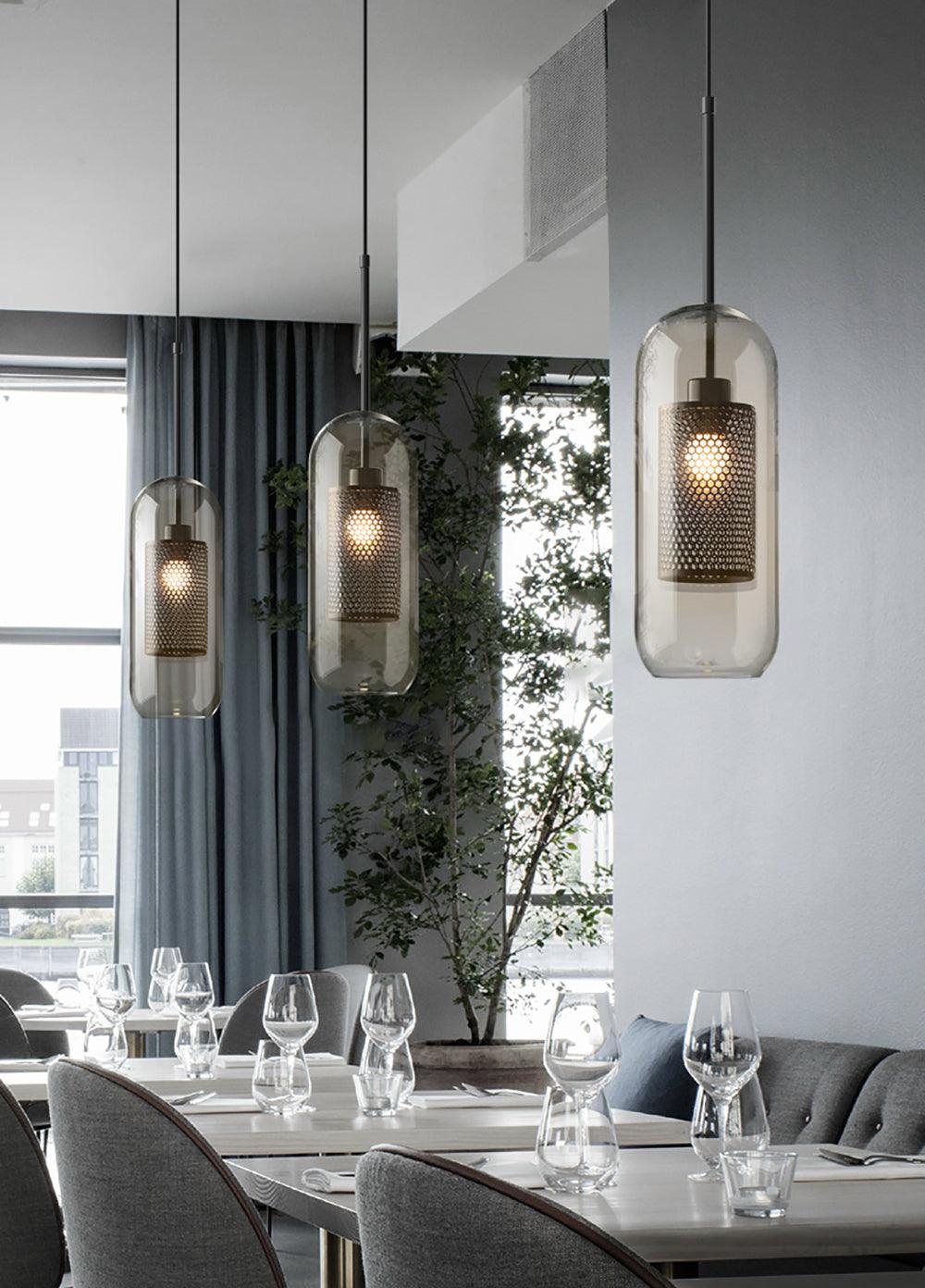 Modern Chiswick Glass Pendant Lamp for Kitchen Island and Living Room Lighting