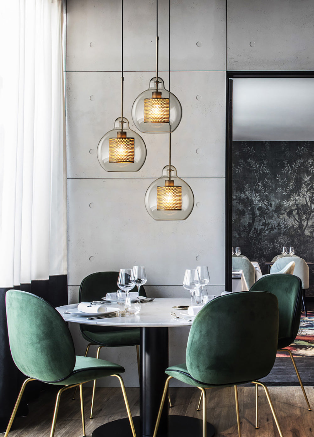 Modern Chiswick Glass Pendant Lamp for Kitchen Island and Living Room Lighting