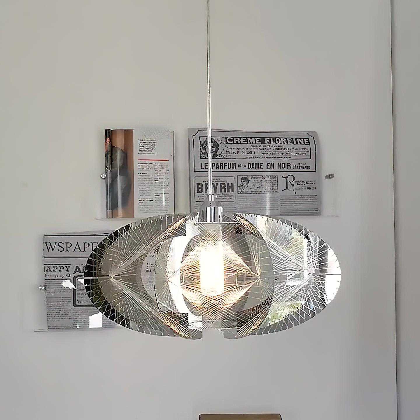 Modern Chrome Abstract Stainless Steel Pendant Light with Fishing Line Design