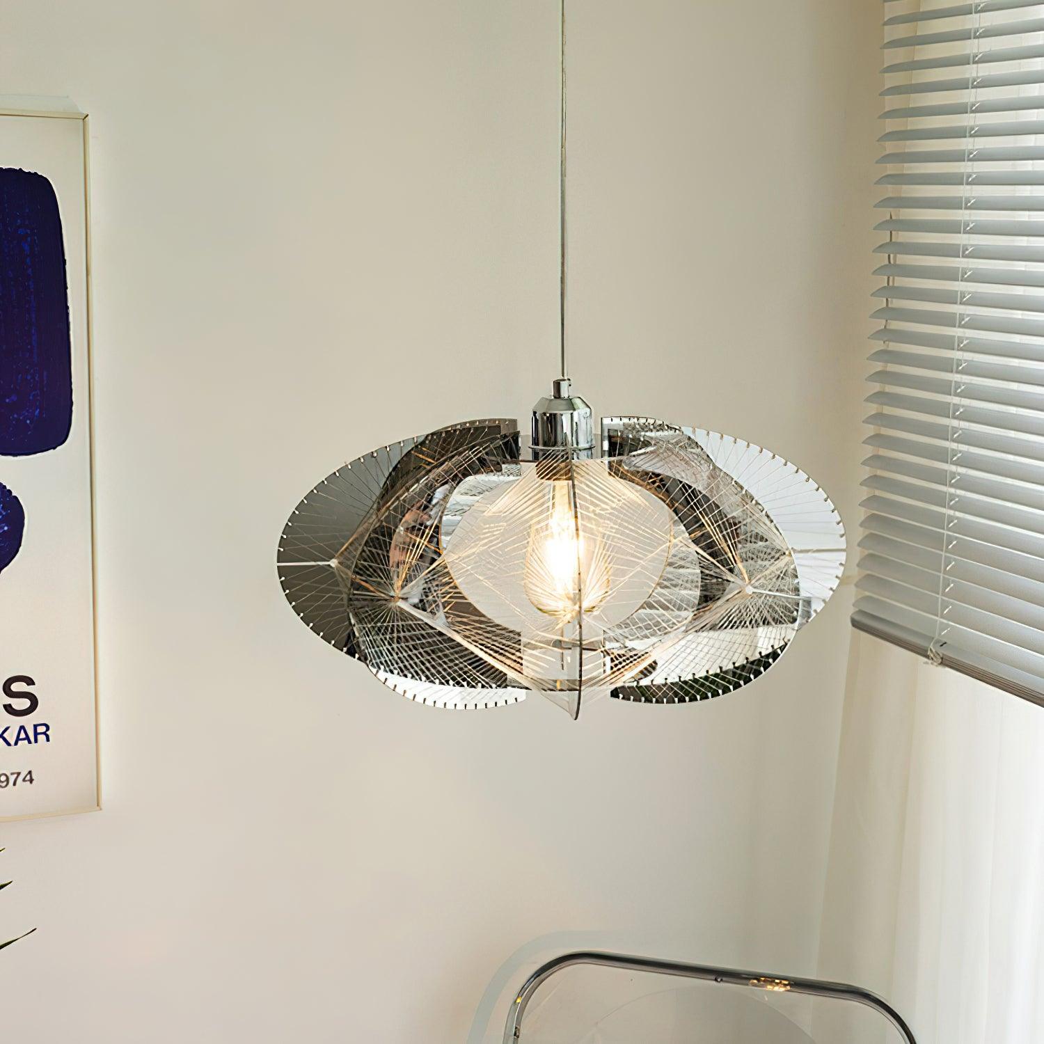 Modern Chrome Abstract Stainless Steel Pendant Light with Fishing Line Design