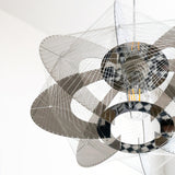 Modern Chrome Abstract Stainless Steel Pendant Light with Fishing Line Design