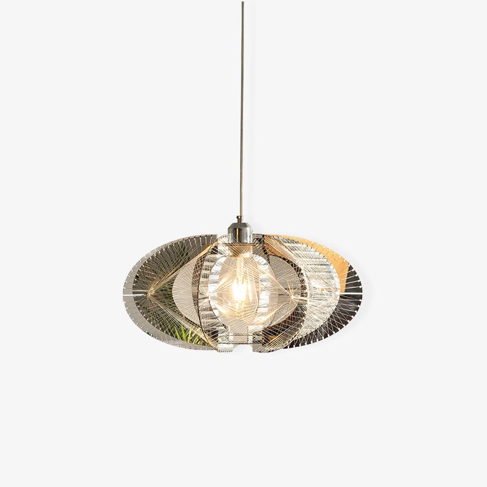Modern Chrome Abstract Stainless Steel Pendant Light with Fishing Line Design