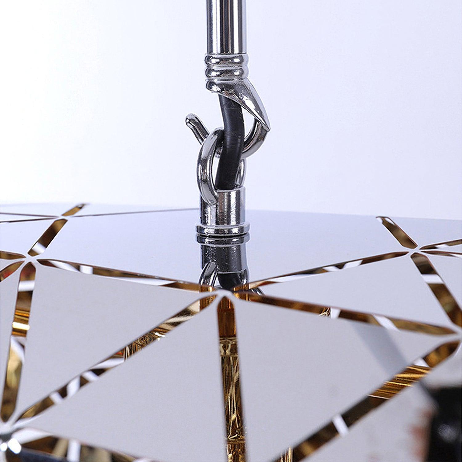 Modern Chrome Geometric Cut Panel Pendant Light Stainless Steel Hanging Lamp