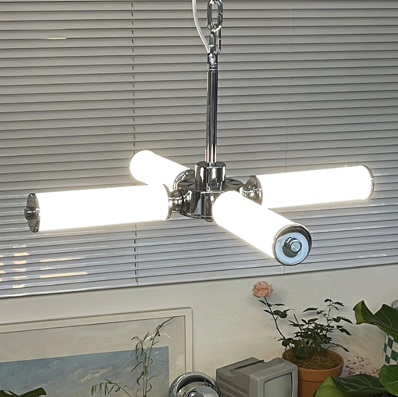 Modern Chrome LED Crown Chandelier with White Glass Globes and Integrated LED Lighting