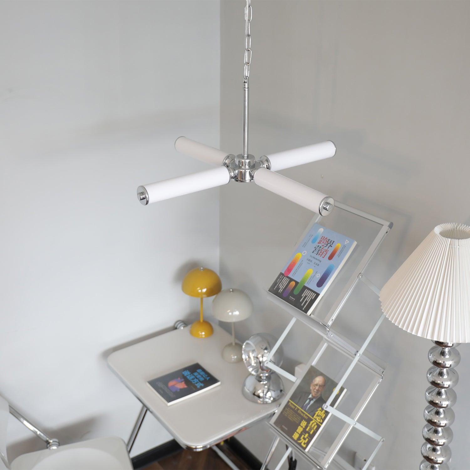 Modern Chrome LED Crown Chandelier with White Glass Globes and Integrated LED Lighting