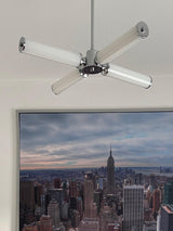 Modern Chrome LED Crown Chandelier with White Glass Globes and Integrated LED Lighting