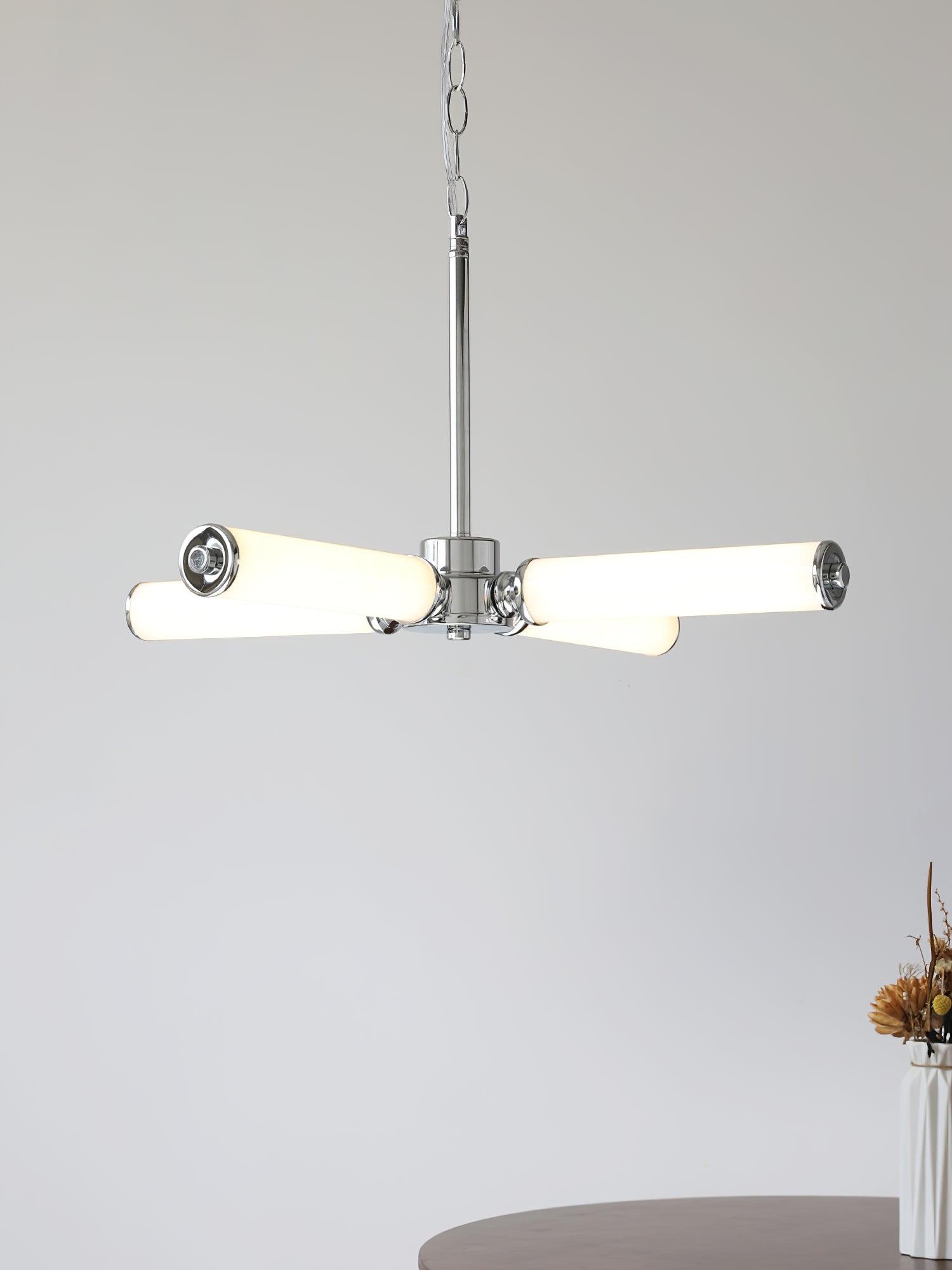 Modern Chrome LED Crown Chandelier with White Glass Globes and Integrated LED Lighting