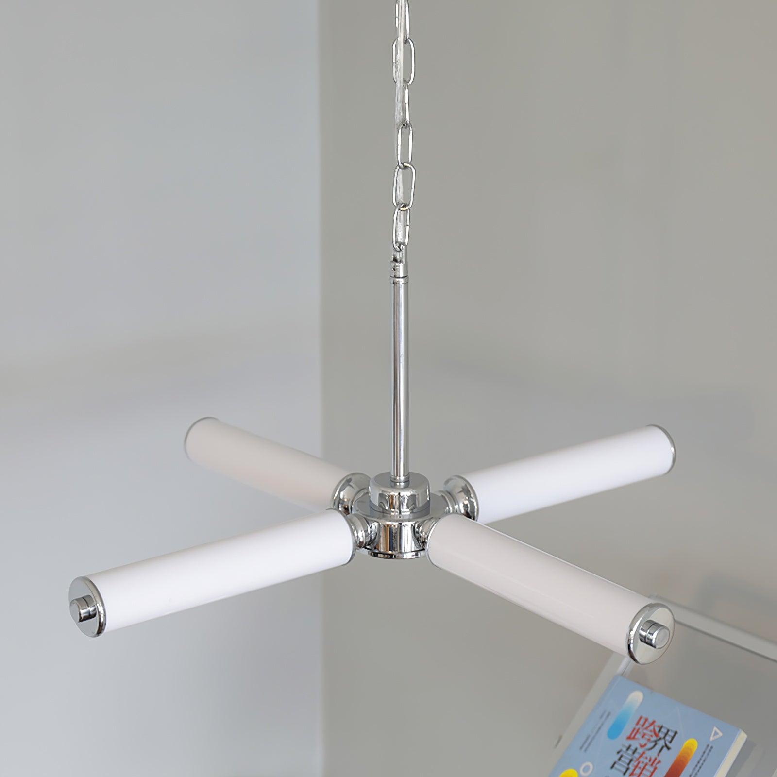 Modern Chrome LED Crown Chandelier with White Glass Globes and Integrated LED Lighting