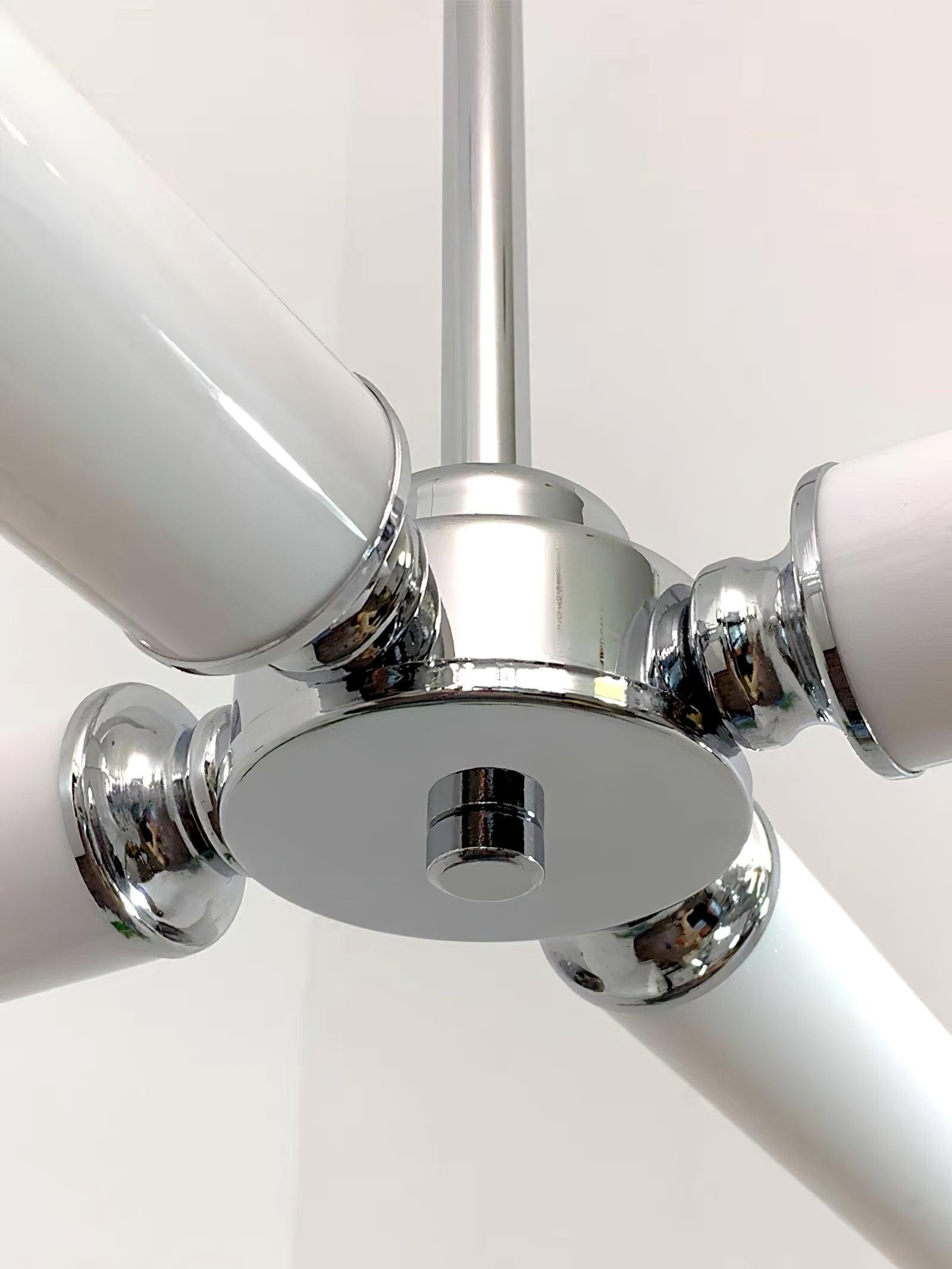 Modern Chrome LED Crown Chandelier with White Glass Globes and Integrated LED Lighting