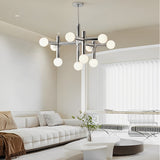 Modern Chrome Sputnik 10 Light Glass Globe Chandelier Ceiling Fixture for Dining Room