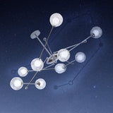 Modern Chrome Sputnik Pendant Light Chandelier with Mirror Glass Shades for Indoor Spaces