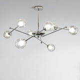 Modern Chrome Sputnik Pendant Light Chandelier with Mirror Glass Shades for Indoor Spaces