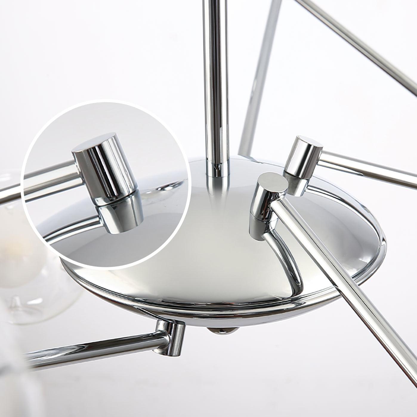 Modern Chrome Sputnik Pendant Light Chandelier with Mirror Glass Shades for Indoor Spaces