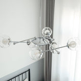 Modern Chrome Sputnik Pendant Light Chandelier with Mirror Glass Shades for Indoor Spaces