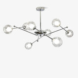 Modern Chrome Sputnik Pendant Light Chandelier with Mirror Glass Shades for Indoor Spaces