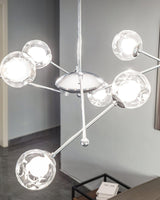 Modern Chrome Sputnik Pendant Light Chandelier with Mirror Glass Shades for Indoor Spaces