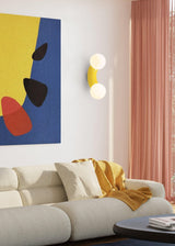 Modern Chrome Vine Wall Mounted Light with Glass Spheres Geometric Sconce for Interior Decor