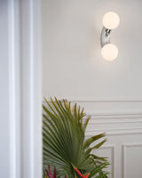 Modern Chrome Vine Wall Mounted Light with Glass Spheres Geometric Sconce for Interior Decor