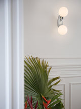 Modern Chrome Vine Wall Mounted Light with Glass Spheres Geometric Sconce for Interior Decor