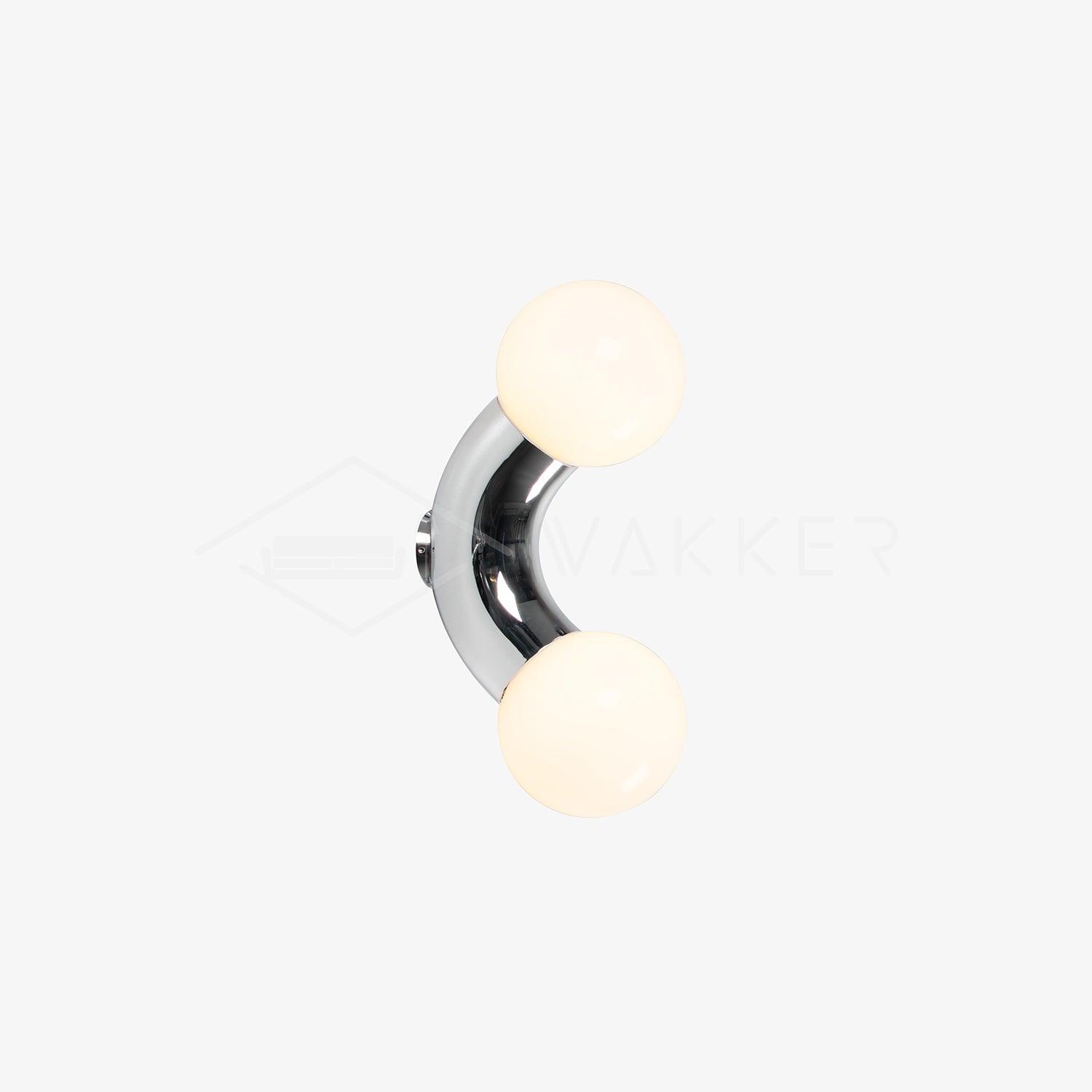Modern Chrome Vine Wall Mounted Light with Glass Spheres Geometric Sconce for Interior Decor