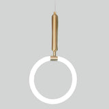 Modern Circle Cylinder LED Island Pendant Light Metal Silica Gel Hanging Lamp for Kitchen