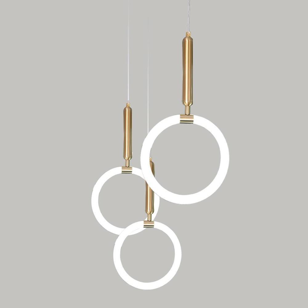 Modern Circle Cylinder LED Island Pendant Light Metal Silica Gel Hanging Lamp for Kitchen