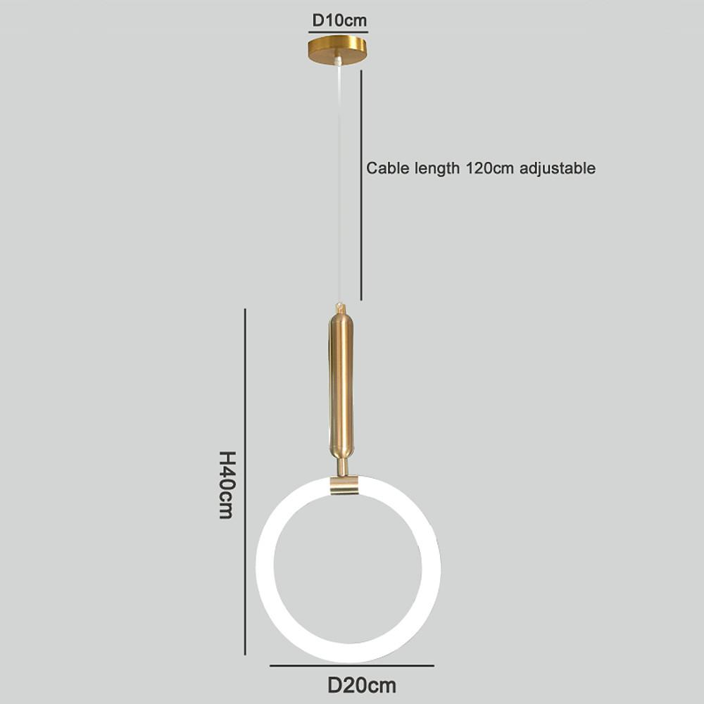 Modern Circle Cylinder LED Island Pendant Light Metal Silica Gel Hanging Lamp for Kitchen