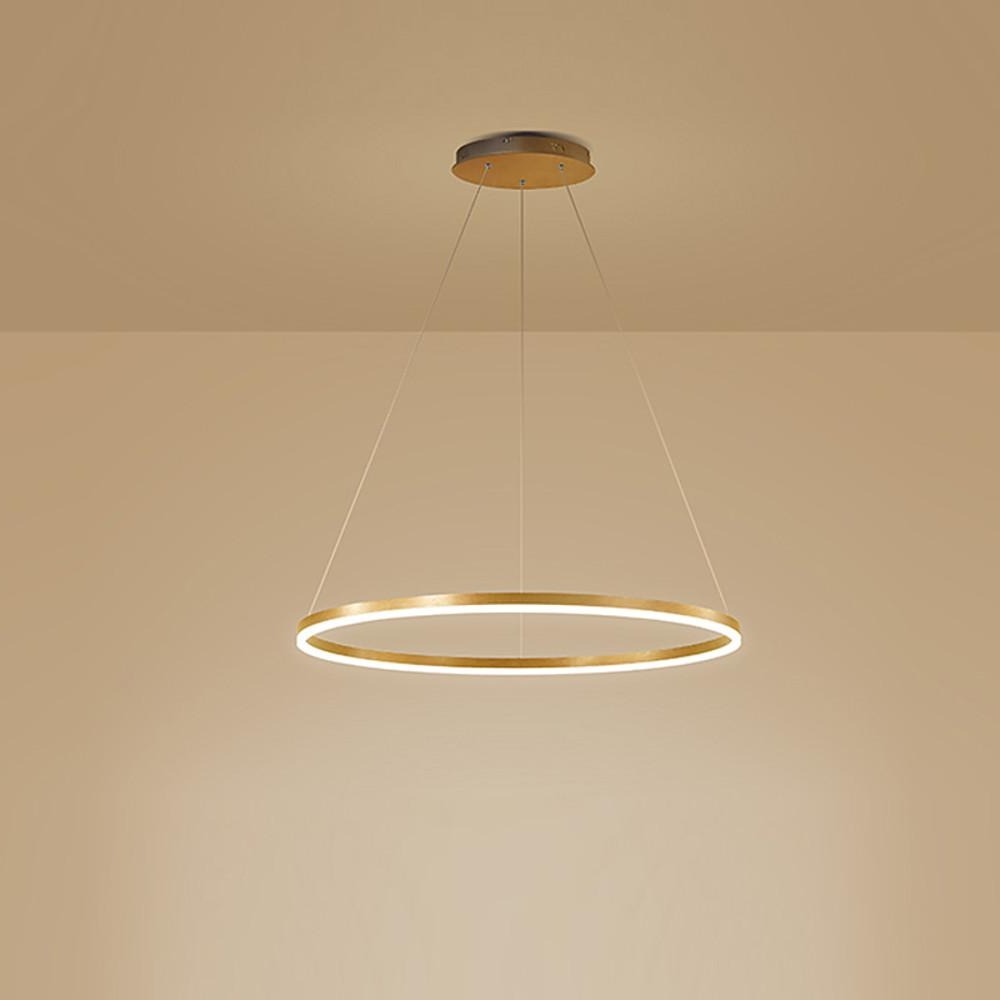Modern Circle LED Chandelier Dimmable Minimalist Hanging Pendant Light for Dining Room Kitchen Island