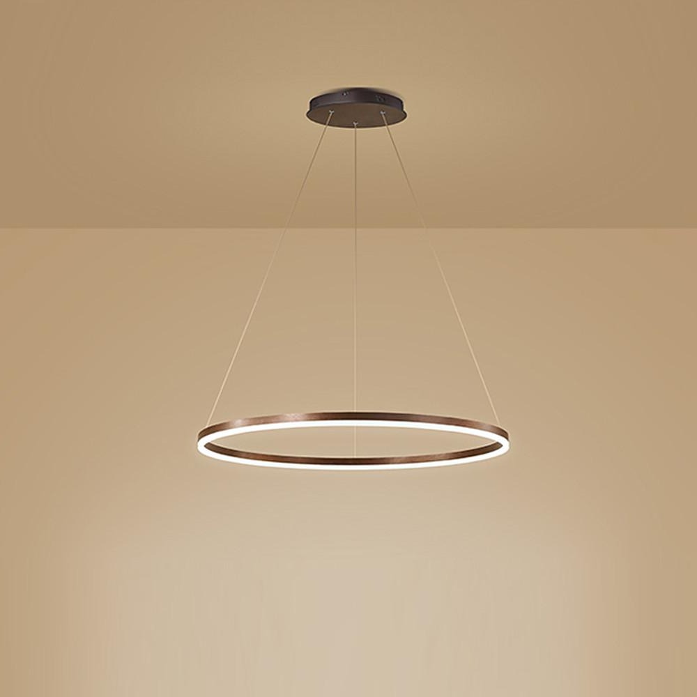 Modern Circle LED Chandelier Dimmable Minimalist Hanging Pendant Light for Dining Room Kitchen Island