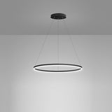 Modern Circle LED Chandelier Dimmable Minimalist Hanging Pendant Light for Dining Room Kitchen Island