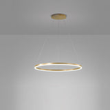 Modern Circle LED Chandelier Dimmable Minimalist Hanging Pendant Light for Dining Room Kitchen Island