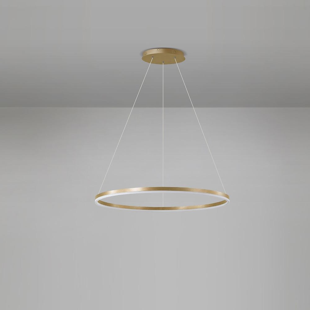 Modern Circle LED Chandelier Dimmable Minimalist Hanging Pendant Light for Dining Room Kitchen Island