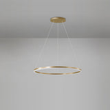Modern Circle LED Chandelier Dimmable Minimalist Hanging Pendant Light for Dining Room Kitchen Island