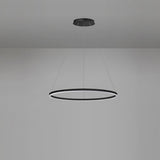 Modern Circle LED Chandelier Dimmable Minimalist Hanging Pendant Light for Dining Room Kitchen Island