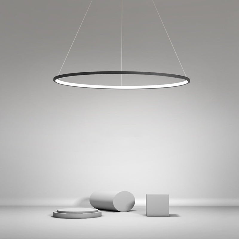 Modern Circle LED Chandelier Dimmable Ring Pendant Light for Dining Room