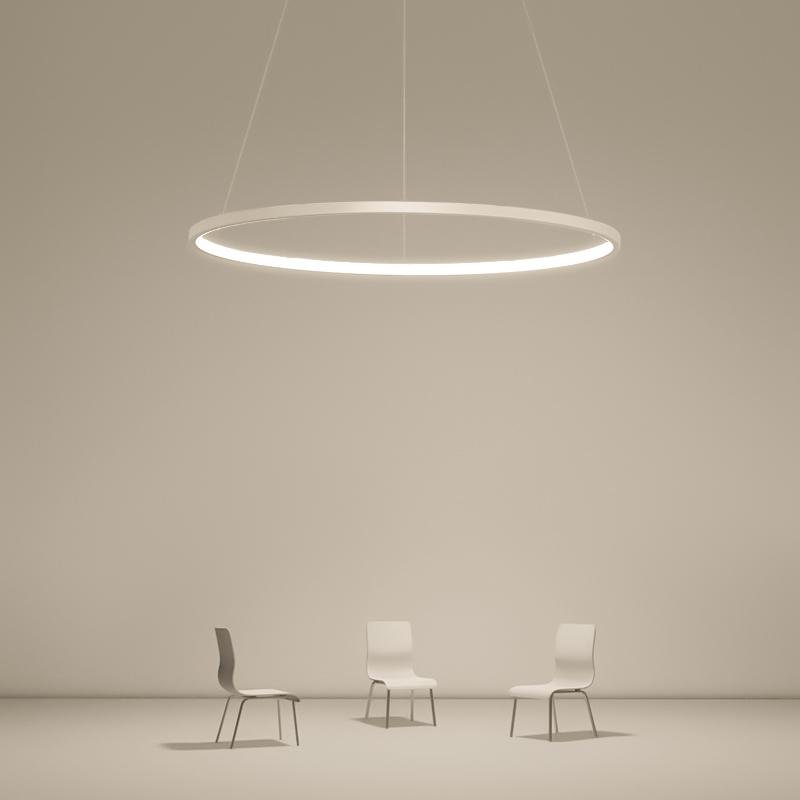 Modern Circle LED Chandelier Dimmable Ring Pendant Light for Dining Room
