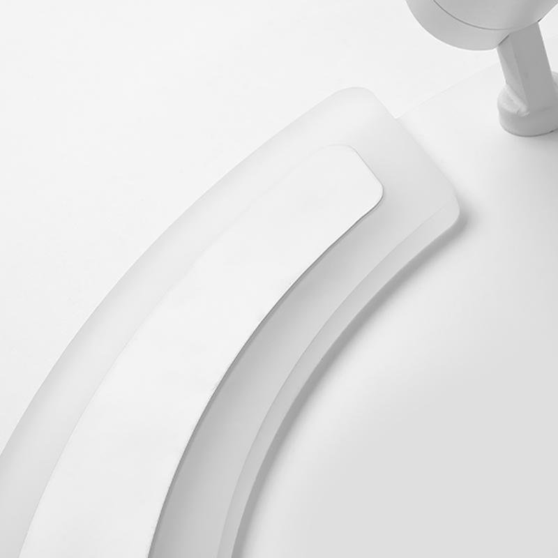 Modern Circle LED Flush Mount Ceiling Light with Rotatable Spotlight White Iron Acrylic