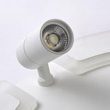 Modern Circle LED Flush Mount Ceiling Light with Rotatable Spotlight White Iron Acrylic